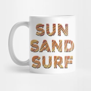 Surf, sun, sand. Mug